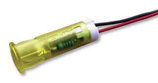 APEM QS83XXY12 发光二极管指示器 面板安装, 摁入式, 黄色, 12 VDC, 8 mm, 20 mA, 20 mcd, 无评级