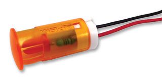 APEM QS123XXHO220 发光二极管指示器 面板安装, 摁入式, 橙色, 220 VAC, 12 mm, 3 mA, 4.1 cd, 无评级