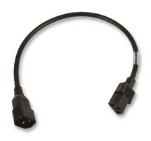 VOLEX 17523 主电源线, IEC 60320 C14至IEC 60320 C13, 508 mm, 10 A, 125 VAC, 黑色
