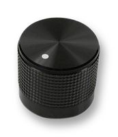 MULTICOMP PRO MP7225 旋钮, 花键杆, 6 mm, 铝, 圆形滚花带指示点, 20 mm