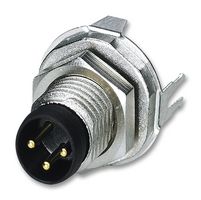 PHOENIX CONTACT 1455997 Sensor Connector, M8, Male, 3 Positions, Solder Pin, Straight Panel Mount