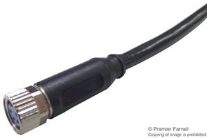 TE CONNECTIVITY 1-2273007-1 Sensor Cable, AMP, M8 Receptacle, Free End, 4 Positions, 1.5 m, 4.9 ft