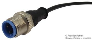 TE CONNECTIVITY 1-2273022-1 Sensor Cable, AMP, M12 Plug, Free End, 3 Positions, 1.5 m, 4.9 ft