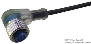 TE CONNECTIVITY 2273104-1 传感器电缆, AMP, 90° M12插座, 自由线端, 4路, 1.5 m, 4.9 ft