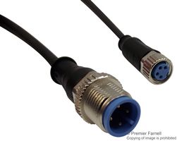 TE CONNECTIVITY 2273111-4 传感器电缆, AMP, M12 插头, M8 插座, 4路, 1.5 m, 4.9 ft