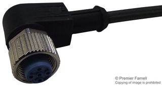 TE CONNECTIVITY 2273118-4 Sensor Cable, AMP, M12 Plug, 90° M12 Receptacle, 5 Positions, 1.5 m, 4.9 ft