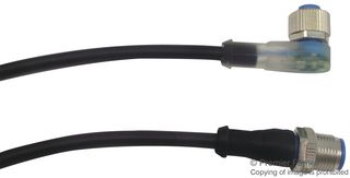 TE CONNECTIVITY 3-2273127-4 传感器电缆, AMP, M12 插头, 90° M12插座, 5路, 1.5 m, 4.9 ft