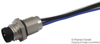 TE CONNECTIVITY 1-2120958-1 传感器连接器, M8, 公, 4路, 焊接插头, 直形面板安装