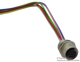 TE CONNECTIVITY 5-2271137-2 传感器连接器, M12, 母, 8路, 焊接插座, 直形面板安装