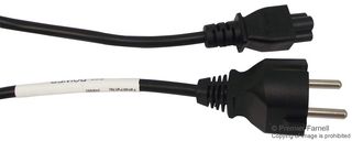 MULTICOMP PRO GW-151617 主电源线, CEE 7/7插头至IEC 60320 C5, 2 m, 16 A, 250 VAC, 黑色
