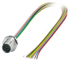 PHOENIX CONTACT 1405221 Sensor Cable, M12 Plug, Free End, 8 Positions, 500 mm, 19.6 "