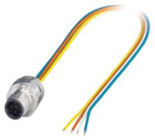 PHOENIX CONTACT 1552256 Sensor Cable, M12 Plug, Free End, 4 Positions, 500 mm, 19.6 "