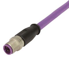 HARTING 21 34 888 9487 010 传感器电缆, M12 插头, M12 插座, 4路, 1 m, 3.28 ft
