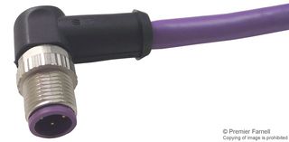 HARTING 21 34 900 0486 010 传感器电缆, 90° M12插头, 自由线端, 4路, 1 m, 3.28 ft