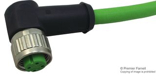HARTING 21 34 950 0477 010 传感器电缆, 90° M12插座, 自由线端, 4路, 1 m, 3.28 ft