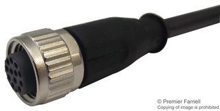 HARTING 21 34 850 0C79 010 Sensor Cable, M12 Receptacle, Free End, 12 Positions, 1 m, 3.28 ft