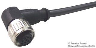 HARTING 21 34 870 0C78 010 传感器电缆, 90° M12插座, 自由线端, 12路, 1 m, 3.28 ft