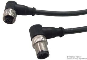 HARTING 21 34 868 7C78 010 Sensor Cable, 90° M12 Plug, 90° M12 Plug, 12 Positions, 1 m, 3.28 ft