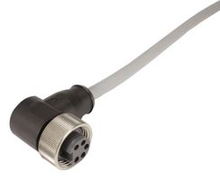 HARTING 21 34 989 9597 006 传感器电缆, 90° 7/8英寸插头, 90° 7/8英寸插座, 4P+PE路, 600 mm, 23.6 "