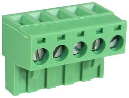 CAMDENBOSS CTB9202/5 Pluggable Terminal Block, 5 mm, 5 Ways, 24 AWG, 12 AWG, 3.3 mm², Screw