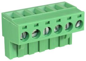 CAMDENBOSS CTB9202/6 Pluggable Terminal Block, 5 mm, 6 Ways, 24 AWG, 12 AWG, 3.3 mm², Screw