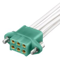 HARWIN M300-2240696F2 Connector Housing, Black / Green, M300, Receptacle, 6 Ways, 3 mm