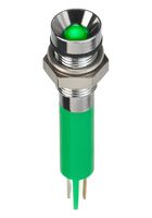 APEM Q6R1CXXG24E 发光二极管指示器 面板安装, 绿色, 24 VDC, 6 mm, 20 mA, 40 mcd, IP67