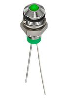 APEM Q6P6CXXG02E 发光二极管指示器 面板安装, 绿色, 2 VDC, 6 mm, 20 mA, 40 mcd, IP67