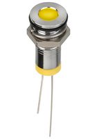APEM Q8F6CXXY02E 发光二极管指示器 面板安装, 黄色, 2 VDC, 8 mm, 20 mA, 6 mcd, IP67