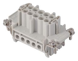 MOLEX / GWCONNECT 7310.6004.0 重载型连接器, 10+PE信号, 电线保护, 93601, 插入件, 10触芯, 10B, 插座, 螺丝口