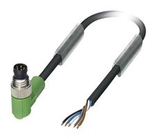 PHOENIX CONTACT 1404466 Sensor Cable, 90° M8 Plug, Free End, 5 Positions, 3 m, 9.8 ft