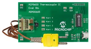 MICROCHIP ADM00665 评估板, MCP9600热电偶EMF电压至摄氏度, +/- 1C精准度