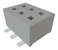 SAMTEC CLP-103-02-F-D PCB插座, 板至板, 1.27 mm, 2 排, 6 触点, 表面安装