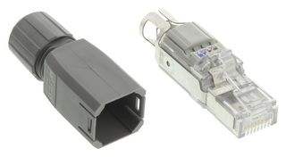 WAGO 750-975 Modular Connector, RJ45 Plug, 1 x 1 (Port), 8P8C, Cat5, Cat5e, IP20, Cable Mount