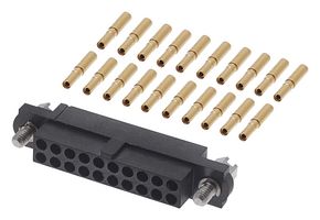 HARWIN M80-4602005 Rectangular Connector, Jackscrews, Datamate J-Tek M80, 20 Contacts, Receptacle, 2 mm, Crimp, 2 Row
