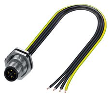 PHOENIX CONTACT 1411603 Sensor Cable, M12 Plug, Free End, 3P+PE Positions, 500 mm, 19.6 "