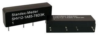 STANDEXMEDER SHV12-1A85-78D4K Reed Relay, SPST-NO, 12 VDC, SHV Series, Through Hole, 500 ohm, 1 A