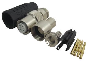 TE CONNECTIVITY 1-2823446-1 传感器连接器, M12轨, D编码, 母, 4路, M12, 母, 4路, 压接插座, 直形线缆安装