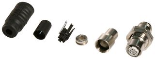TE CONNECTIVITY 1-2823446-7 传感器连接器, M12轨, D编码, 母, 4路, M12, 母, 4路, 压接插座, 直形线缆安装