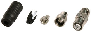 TE CONNECTIVITY 1-2823450-1 传感器连接器, M12轨, A编码, 母, 5路, M12, 母, 5路, 压接插座, 直形线缆安装