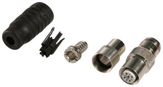 TE CONNECTIVITY 1-2823450-3 传感器连接器, M12轨, A编码, 母, 5路, M12, 母, 5路, 压接插座, 直形线缆安装