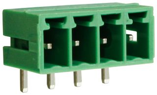 CAMDENBOSS CTBP93HE/4 Terminal Block, Closed Ended, Header, 3.81 mm, 4 Ways, Through Hole Right Angle