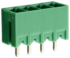CAMDENBOSS CTBP93VE/4 Terminal Block, Closed Ended, Header, 3.81 mm, 4 Ways, Through Hole Vertical