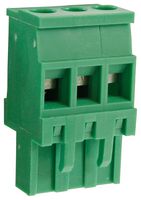CAMDENBOSS CTBP92VG/3R Pluggable Terminal Block, Reversed, 5 mm, 3 Ways, 28 AWG, 14 AWG, 1.5 mm², Clamp