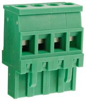CAMDENBOSS CTBP92VG/4R Pluggable Terminal Block, Reversed, 5 mm, 4 Ways, 28 AWG, 14 AWG, 1.5 mm², Clamp