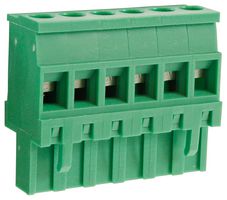 CAMDENBOSS CTBP92VG/6R Pluggable Terminal Block, Reversed, 5 mm, 6 Ways, 28 AWG, 14 AWG, 1.5 mm², Clamp