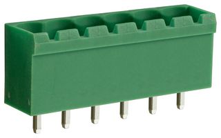 CAMDENBOSS CTBP9308/6 Terminal Block, Closed Ended, Header, 5.08 mm, 6 Ways, Through Hole Vertical