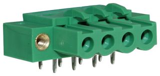 CAMDENBOSS CTBP97HJ/4FL 端子块, 带法兰, 插座, 5.08 mm, 4 路, 通孔直角