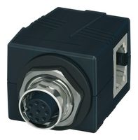 PHOENIX CONTACT 1414393 Connector Adapter, IP65/67, 1Gbps, Right Angle, A-coded, M12, 8 Ways, Plug, RJ45, 8 Ways, Jack