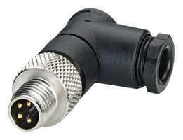 PHOENIX CONTACT 1554209 传感器连接器, IP67, 直角, M8, 公, 4路, 焊接插头, 直角线缆安装
